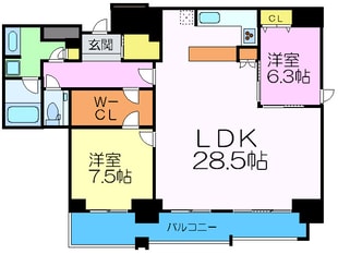 リバ－サイドタワ－中之島の物件間取画像